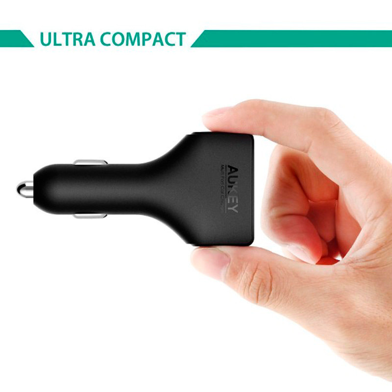 شارژر فندکی فست شارژ Aukey CC-Y3 QC3.0 3A PD 49.5W + کابل تایپ سی