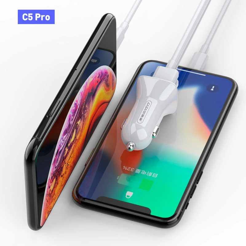شارژر فندکی فست شارژ CAZA C5 Pro 2.4A 12W