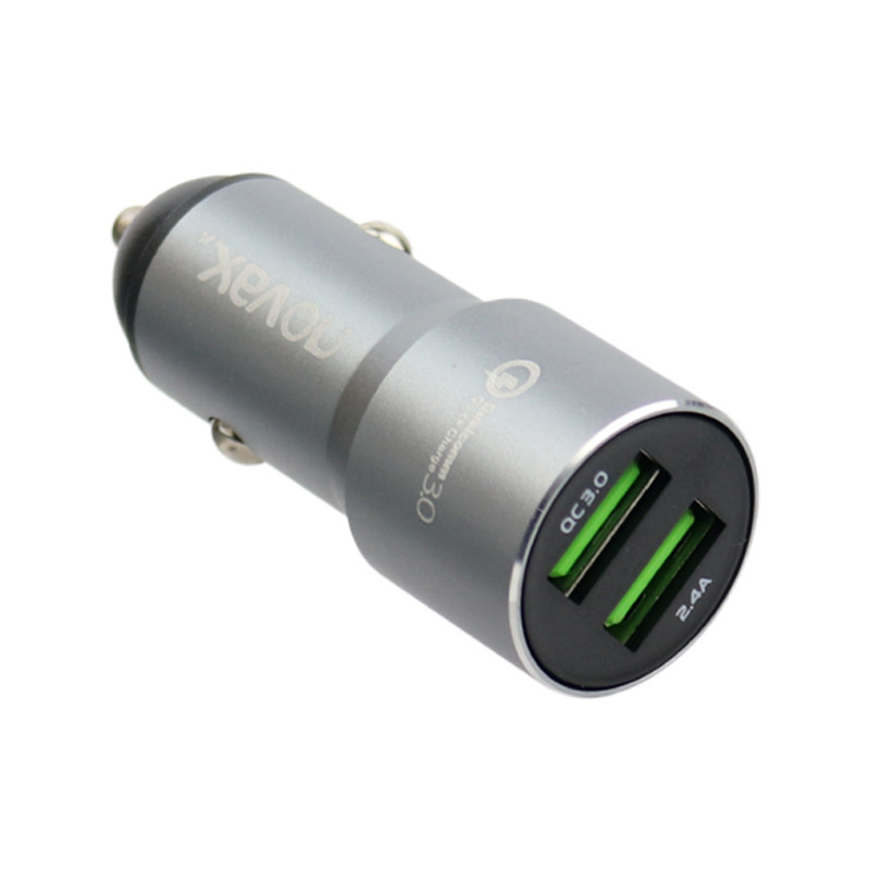 شارژر فندکی فست شارژ Novax C-301 2Port 5.5A QC3.0 36W + کابل Type-C