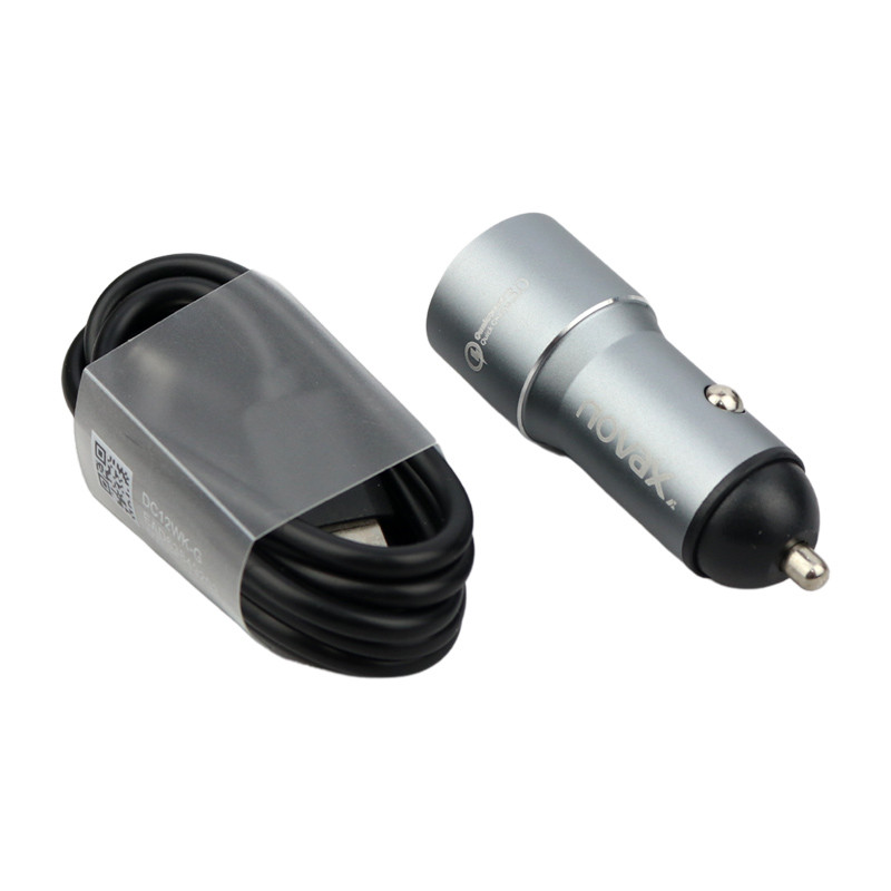 شارژر فندکی فست شارژ Novax C-301 2Port 5.5A QC3.0 36W + کابل Type-C