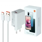 شارژر دیواری فست شارژ Xiaomi Redmi Note 11S/10S 3A QC3.0 PD 33W + کابل تایپ سی و جعبه گوشی
