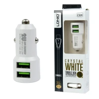 شارژر فندکی فست شارژ LDNIO C309 3.6A 18W + کابل آیفونی
