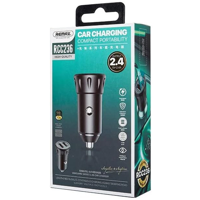 شارژر فندکی فست شارژ Remax RCC-236 2.4A 12W