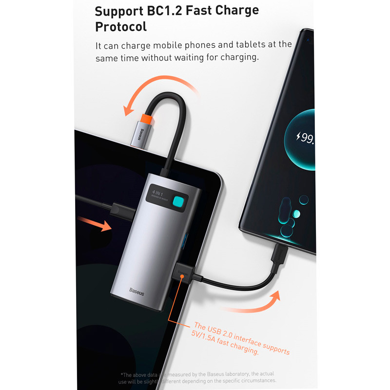 هاب 4 پورت Type-C باسئوس Metal Gleam Series CAHUB-CW0G