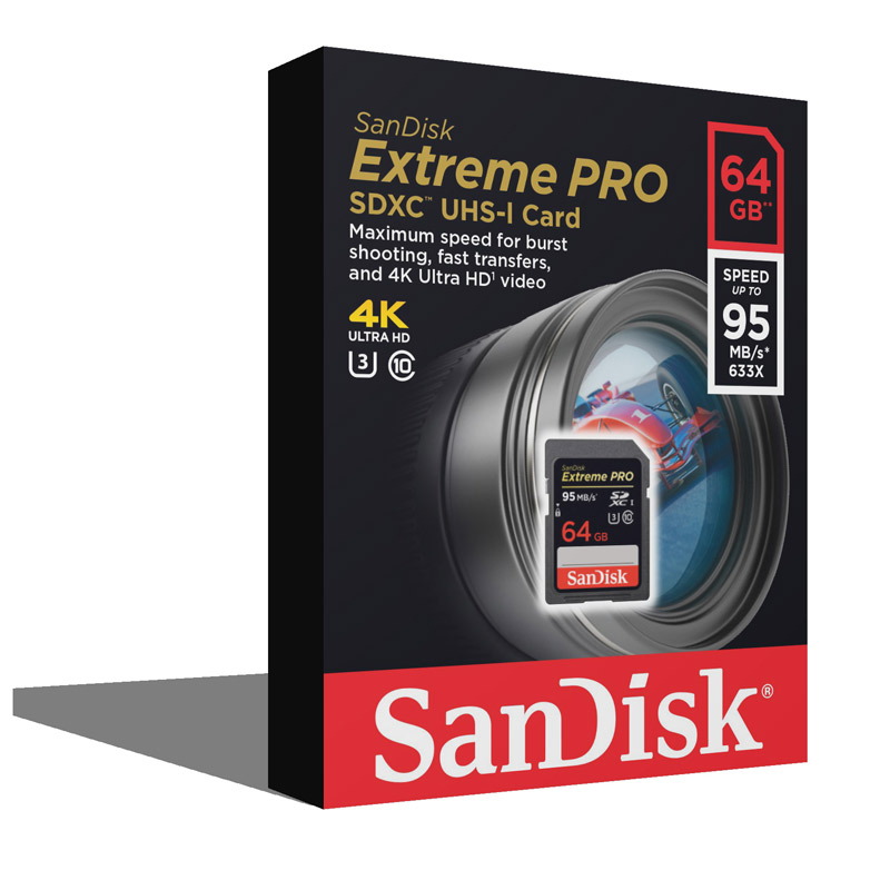 رم اس دی ۶۴ گیگ سن دیسک SanDisk EXTREME PRO U3 95MB/s