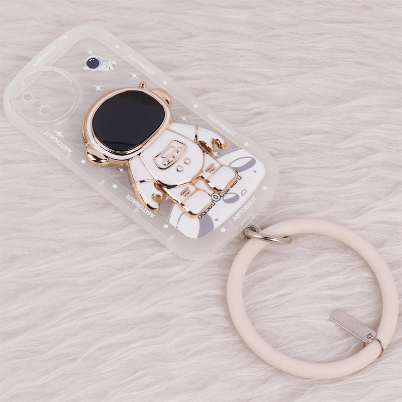 قاب شفاف استند آدمکی + آویز دستی iPhone X