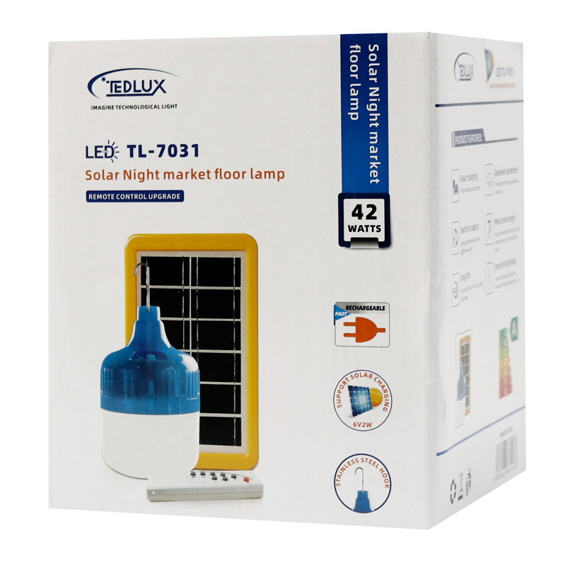 لامپ آویزدار شارژی Tedlux TL-7031 + پنل خورشیدی و ریموت کنترل