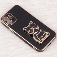 قاب براق My Case استند طرح سگ محافظ لنزدار iPhone 12