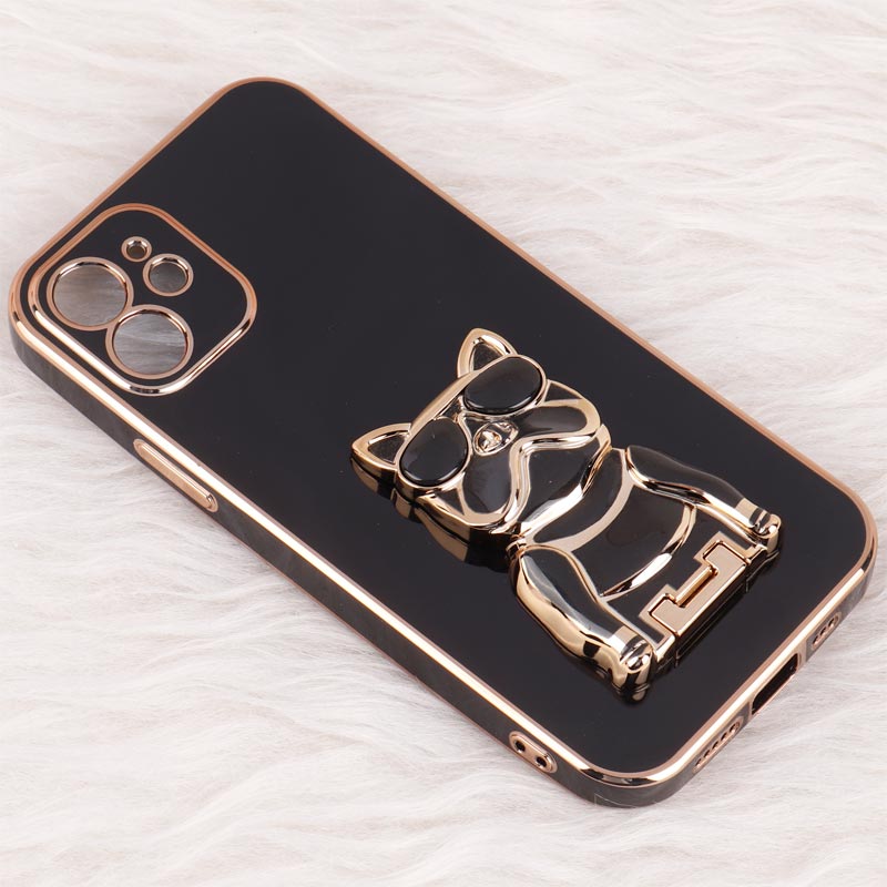 قاب براق My Case استند طرح سگ محافظ لنزدار iPhone 12