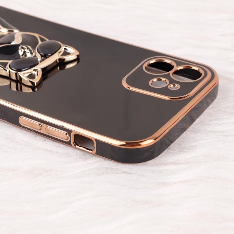 قاب براق My Case استند طرح سگ محافظ لنزدار iPhone 12