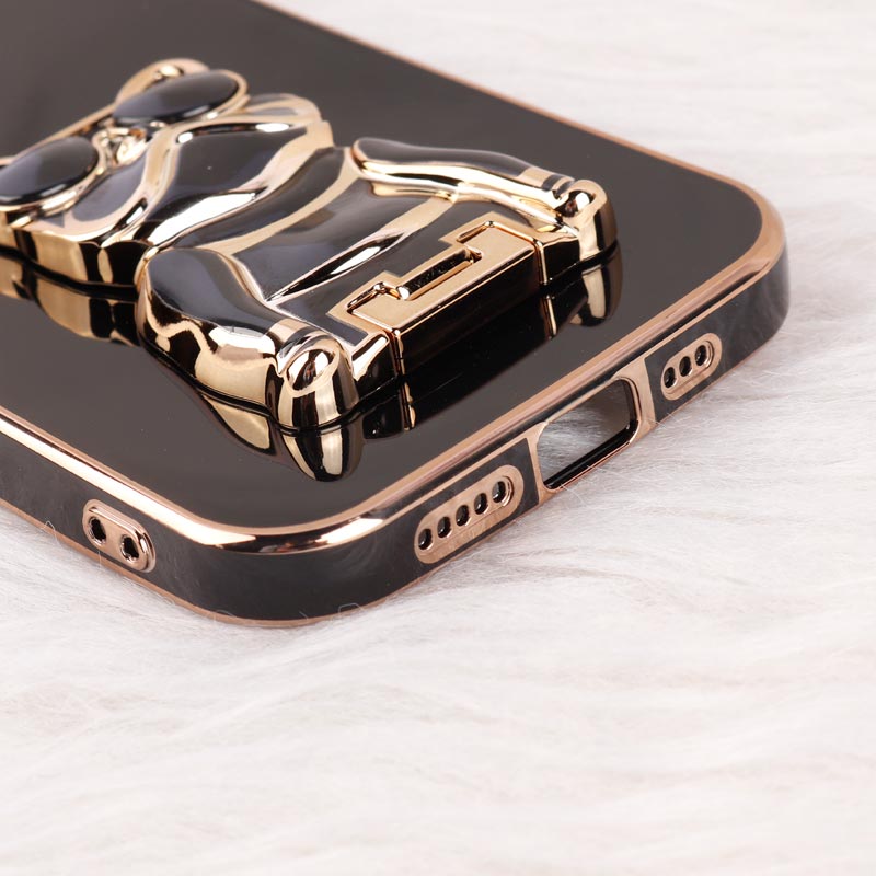 قاب براق My Case استند طرح سگ محافظ لنزدار iPhone 12