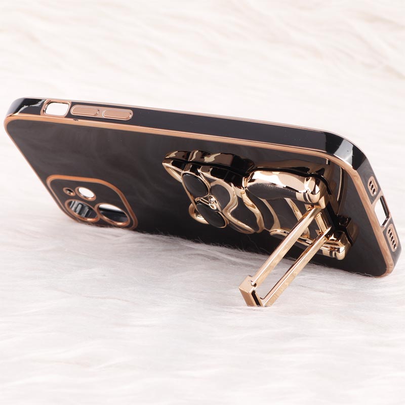 قاب براق My Case استند طرح سگ محافظ لنزدار iPhone 12