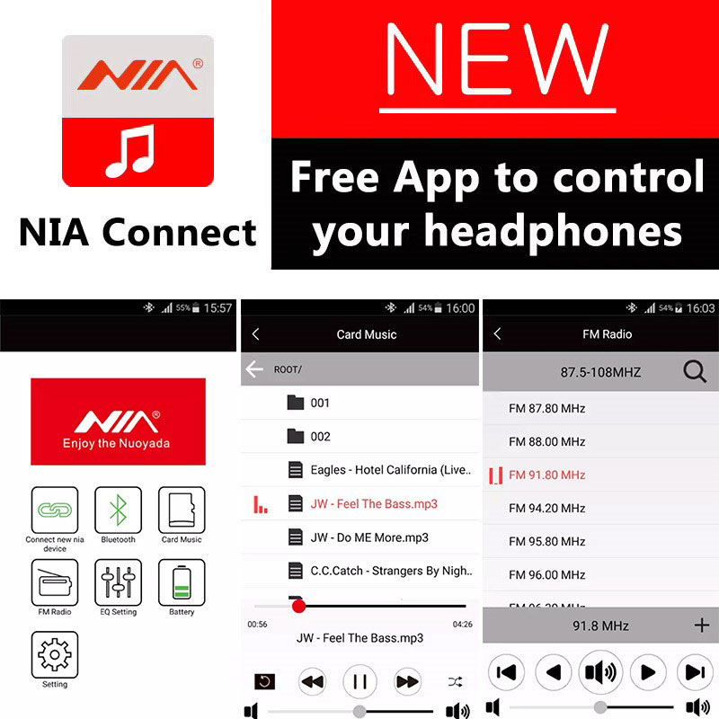 هدفون نیا بلوتوثی و رم خور NIA X3 New + اپلیکیشن