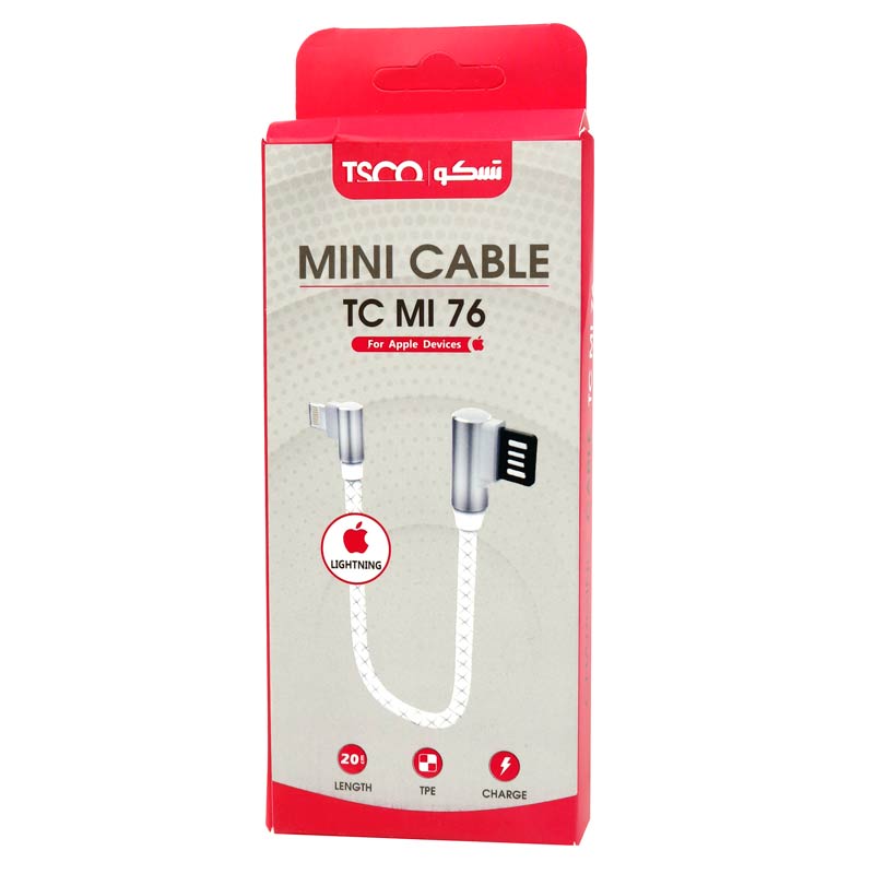 کابل آیفونی TSCO TC MI76 20cm دو سر L