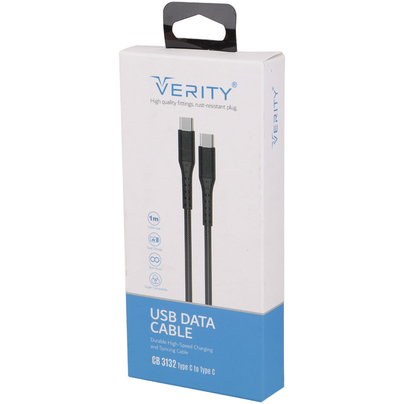 کابل تبدیل فست شارژ Verity CB3132C Type-C To Type-C 1m