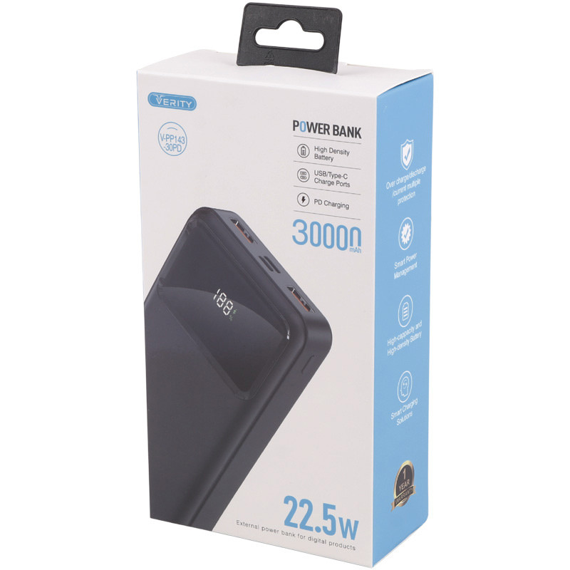 پاور بانک فست شارژ 30000 وریتی Verity V-PP143-30PD PD 22.5W