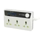 چند راهی ۳ خانه برق ارت دار باوین PC512 با کابل ۱٫۵ متری + شارژر USB