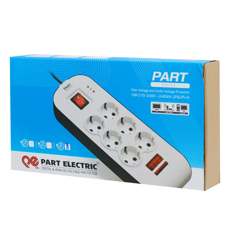 محافظ برق صوتی تصویری ۶ خانه پارت الکتریک با کابل ۵ متری Part Electric PE8796