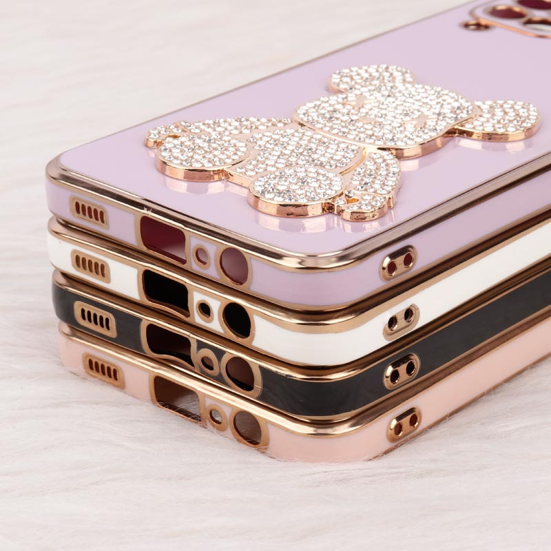 قاب My Case Power Bear نگین دار محافظ لنزدار Samsung Galaxy A12