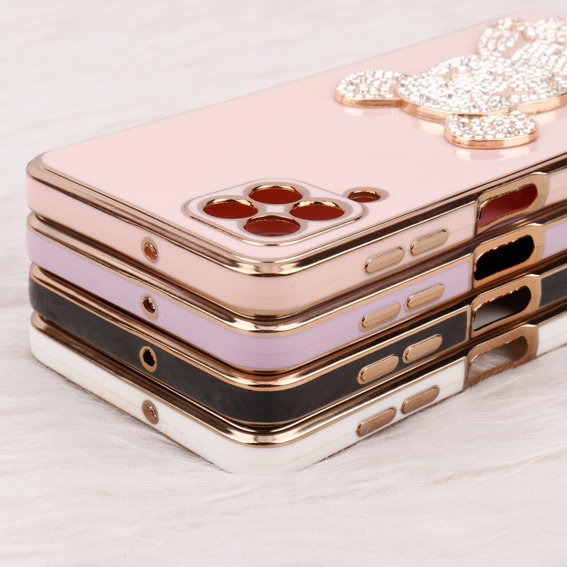 قاب My Case Power Bear نگین دار محافظ لنزدار Samsung Galaxy A22 4G