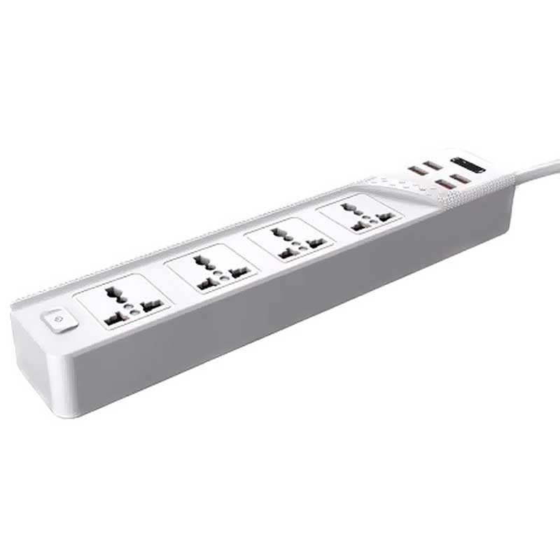 چهار راهی برق وریتی PS 3112 با کابل ۲ متری + شارژر USB