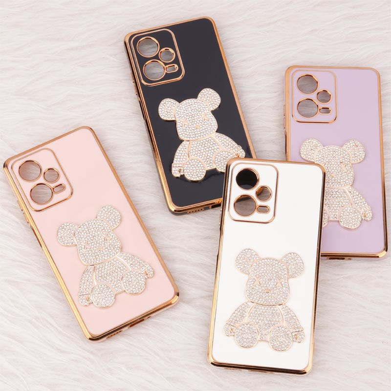 قاب My Case Power Bear نگین دار محافظ لنزدار Xiaomi Redmi Note 12 Pro