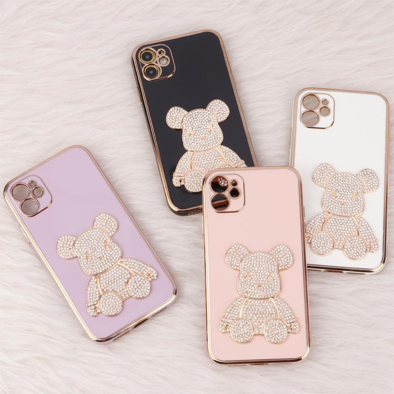 قاب My Case Power Bear نگین دار محافظ لنزدار iPhone 11