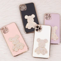 قاب My Case Power Bear نگین دار محافظ لنزدار iPhone 11 Pro Max
