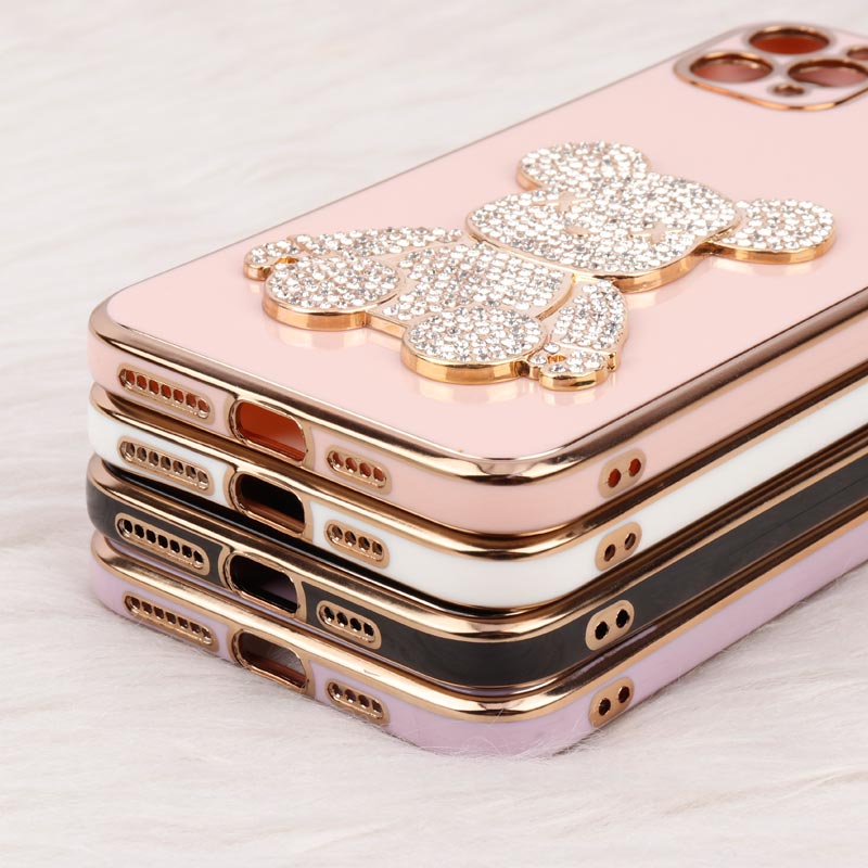قاب My Case Power Bear نگین دار محافظ لنزدار iPhone 11 Pro Max
