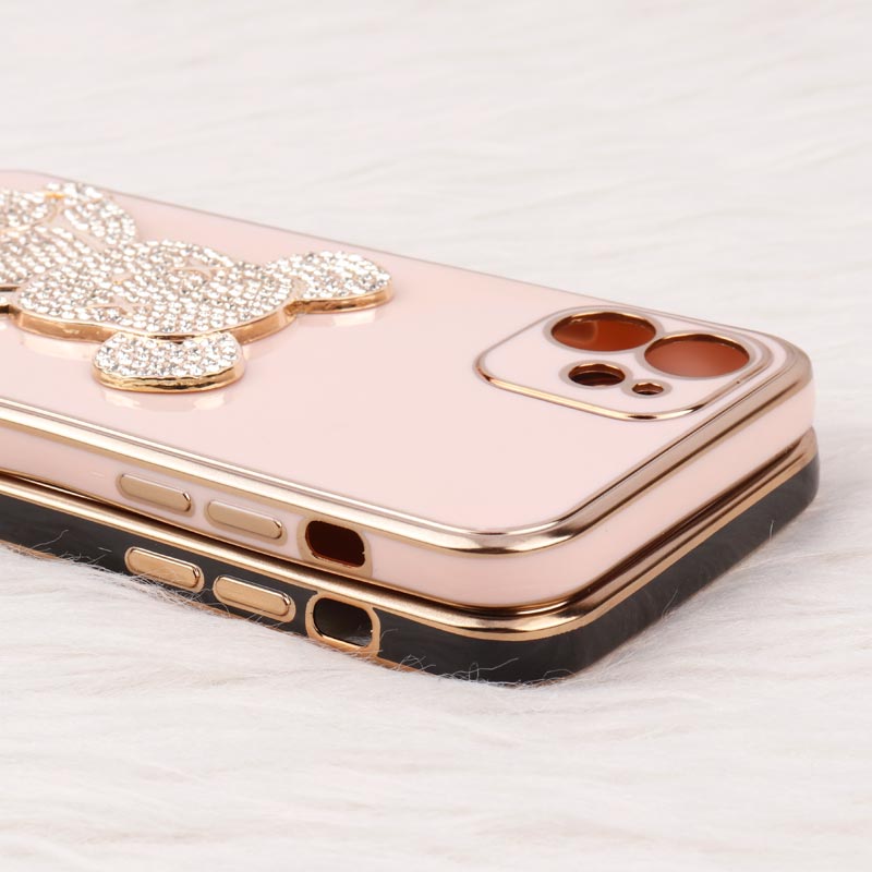 قاب My Case Power Bear نگین دار محافظ لنزدار iPhone 12