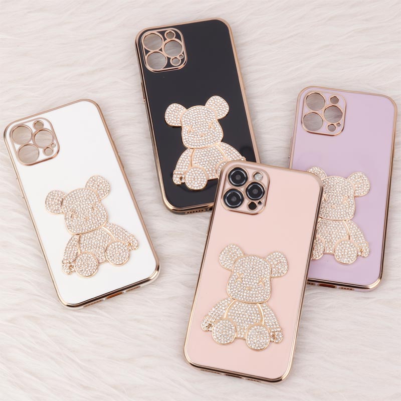 قاب My Case Power Bear نگین دار محافظ لنزدار iPhone 12 Pro Max