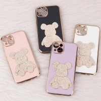 قاب My Case Power Bear نگین دار محافظ لنزدار iPhone 13
