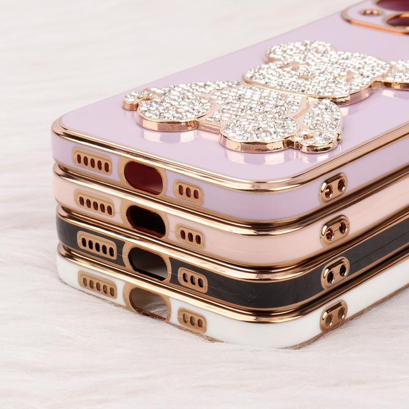 قاب My Case Power Bear نگین دار محافظ لنزدار iPhone 13