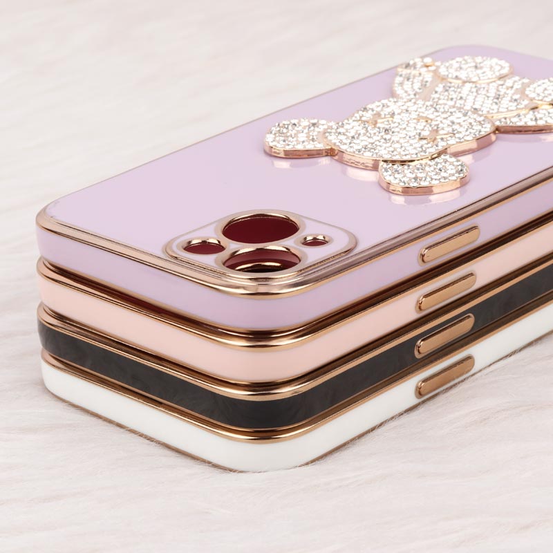 قاب My Case Power Bear نگین دار محافظ لنزدار iPhone 13