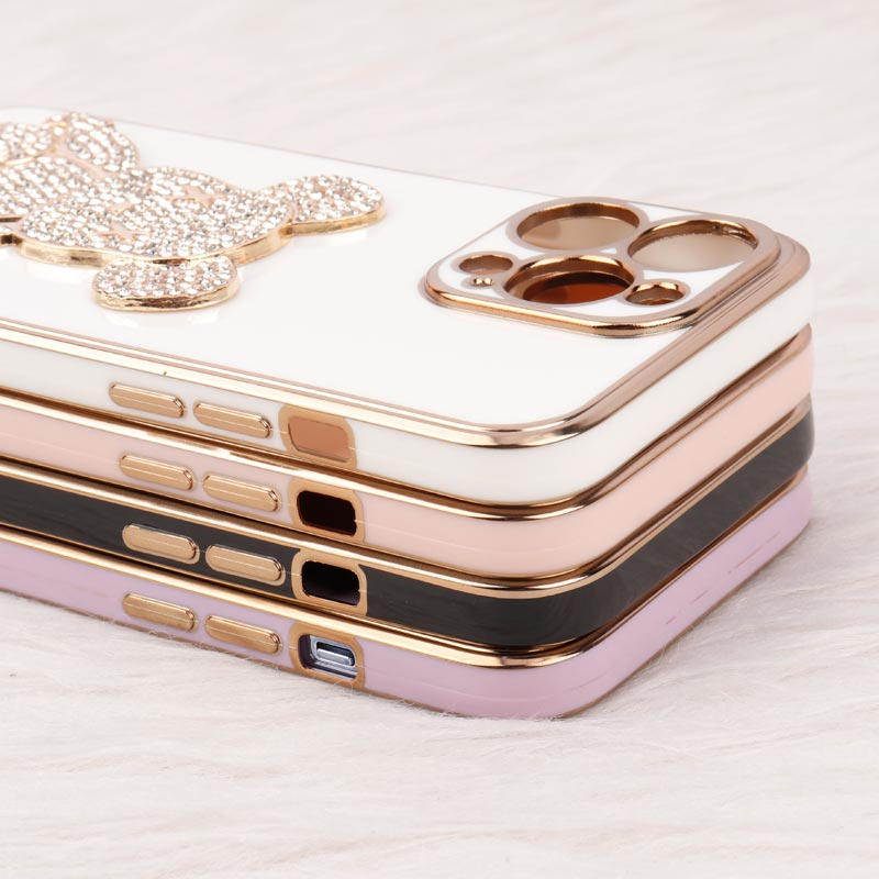 قاب My Case Power Bear نگین دار محافظ لنزدار iPhone 13 Pro