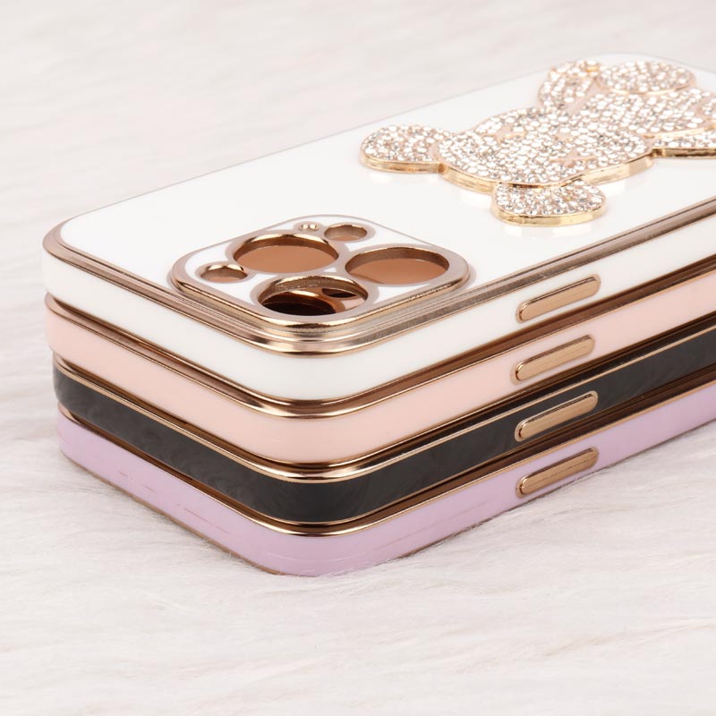 قاب My Case Power Bear نگین دار محافظ لنزدار iPhone 13 Pro
