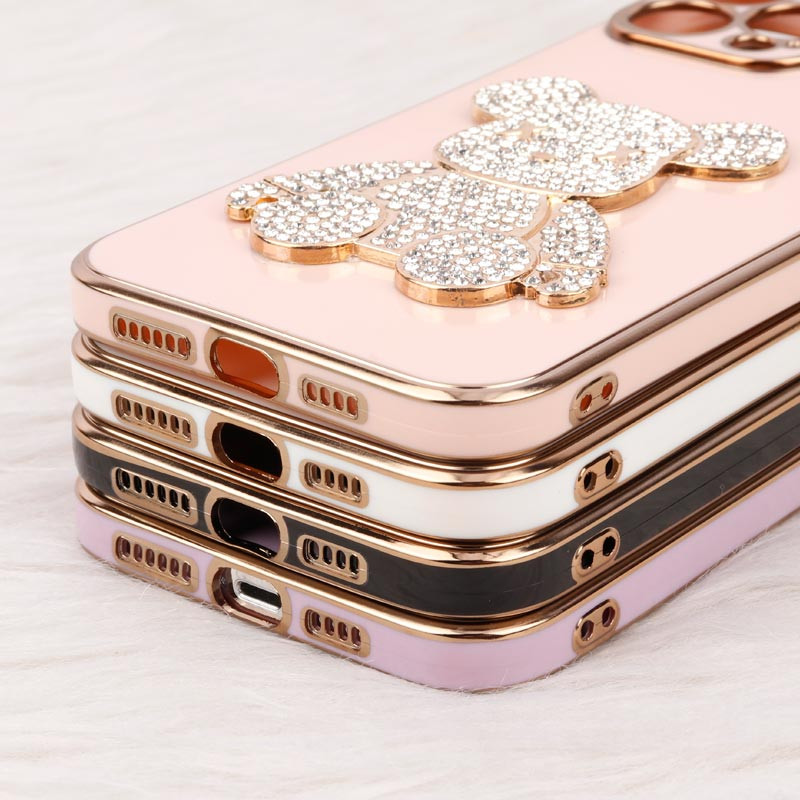 قاب My Case Power Bear نگین دار محافظ لنزدار iPhone 13 Pro Max