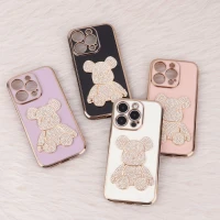 قاب My Case Power Bear نگین دار محافظ لنزدار iPhone 14 Pro