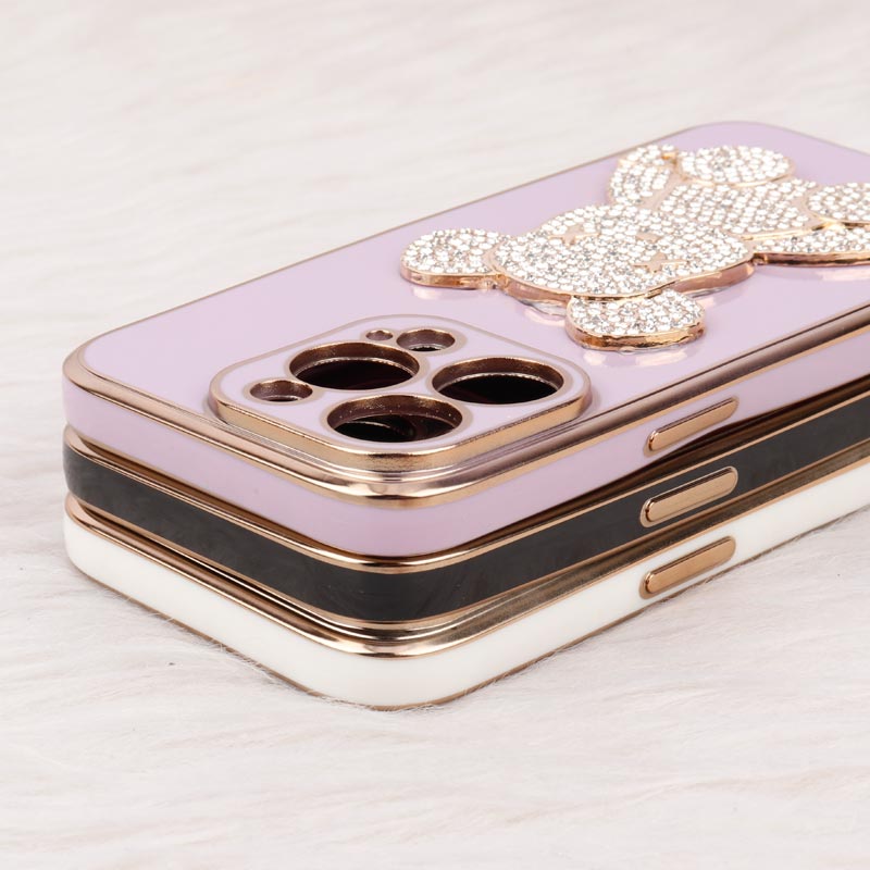 قاب My Case Power Bear نگین دار محافظ لنزدار iPhone 14 Pro