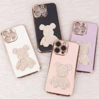 قاب My Case Power Bear نگین دار محافظ لنزدار iPhone 14 Pro Max