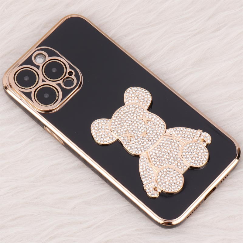 قاب My Case Power Bear نگین دار محافظ لنزدار iPhone 14 Pro Max