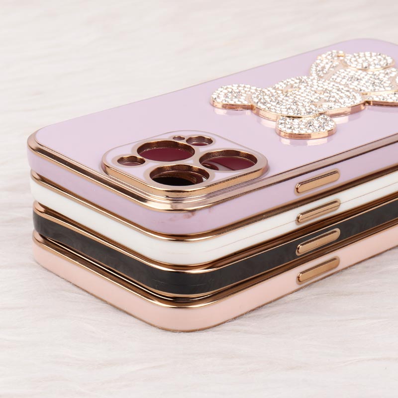 قاب My Case Power Bear نگین دار محافظ لنزدار iPhone 14 Pro Max