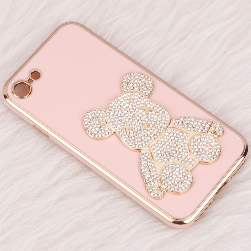 قاب My Case Power Bear نگین دار محافظ لنزدار iPhone 7/8
