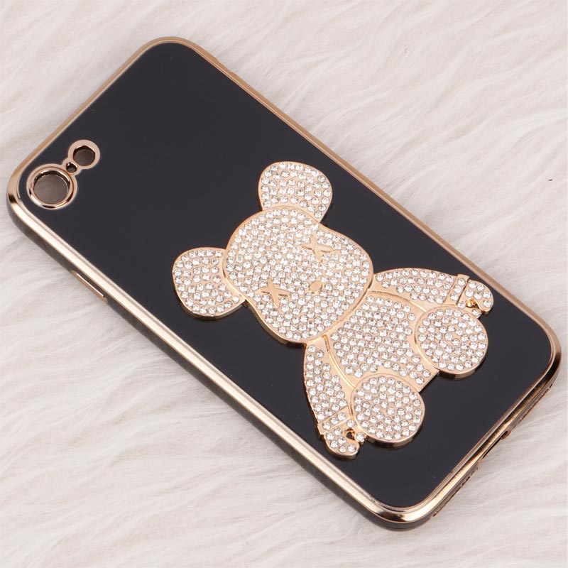 قاب My Case Power Bear نگین دار محافظ لنزدار iPhone 7/8
