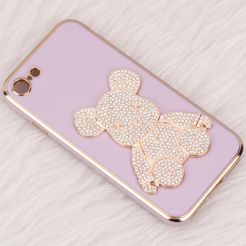 قاب My Case Power Bear نگین دار محافظ لنزدار iPhone 7/8