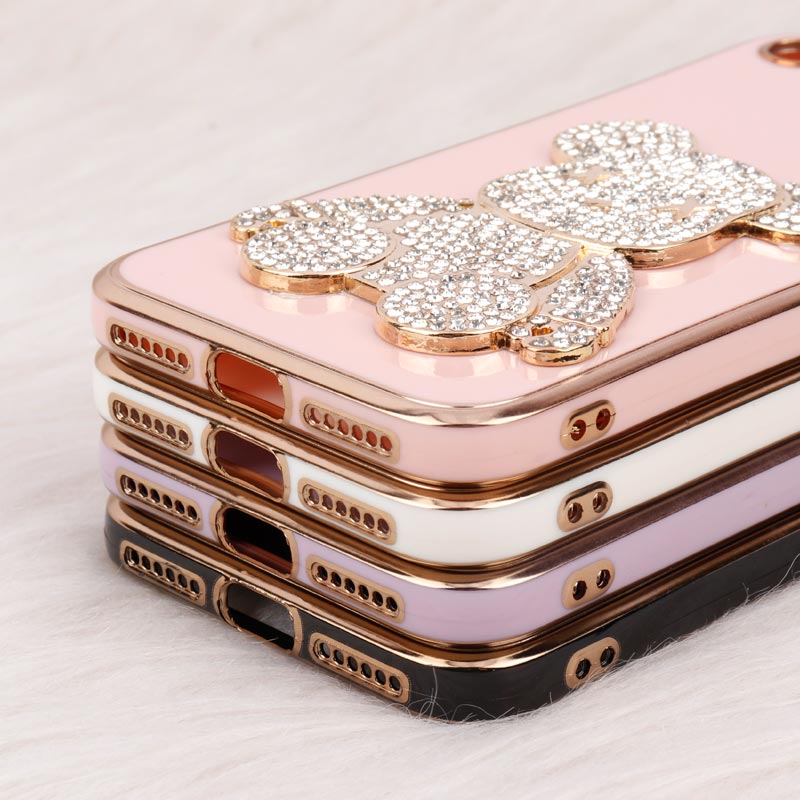 قاب My Case Power Bear نگین دار محافظ لنزدار iPhone 7/8