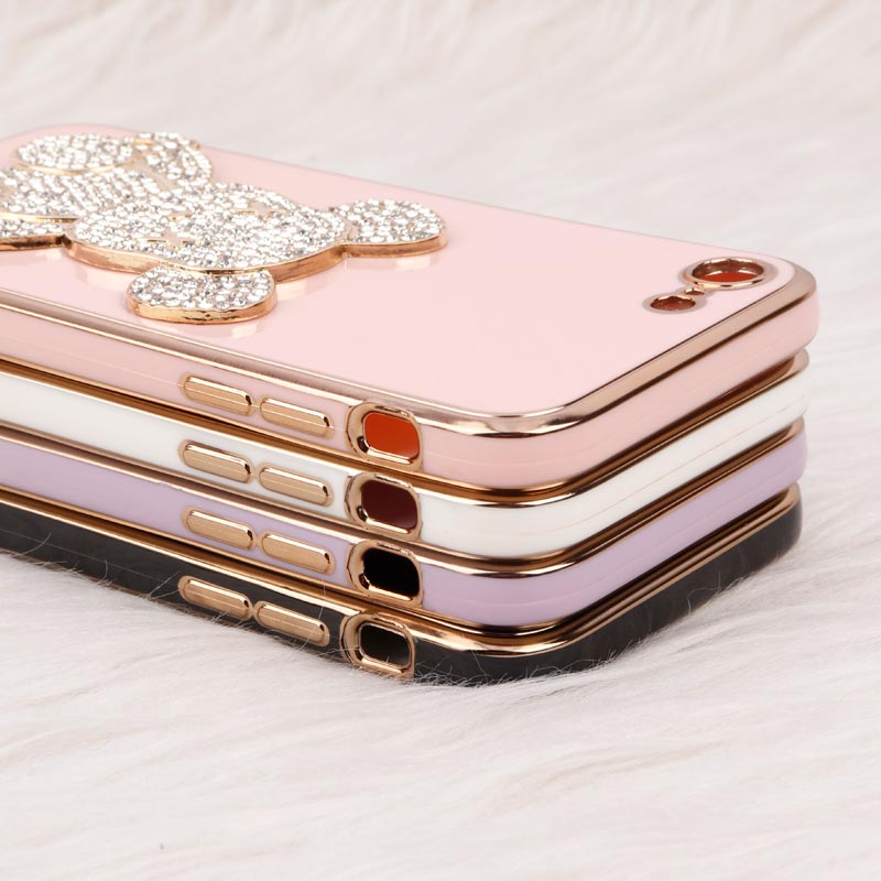 قاب My Case Power Bear نگین دار محافظ لنزدار iPhone 7/8