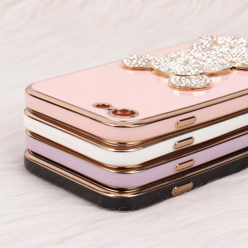 قاب My Case Power Bear نگین دار محافظ لنزدار iPhone 7/8