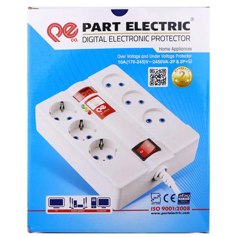 محافظ برق صوتی تصویری 6 خانه پارت الکتریک PE2060 با کابل 1٫8متری