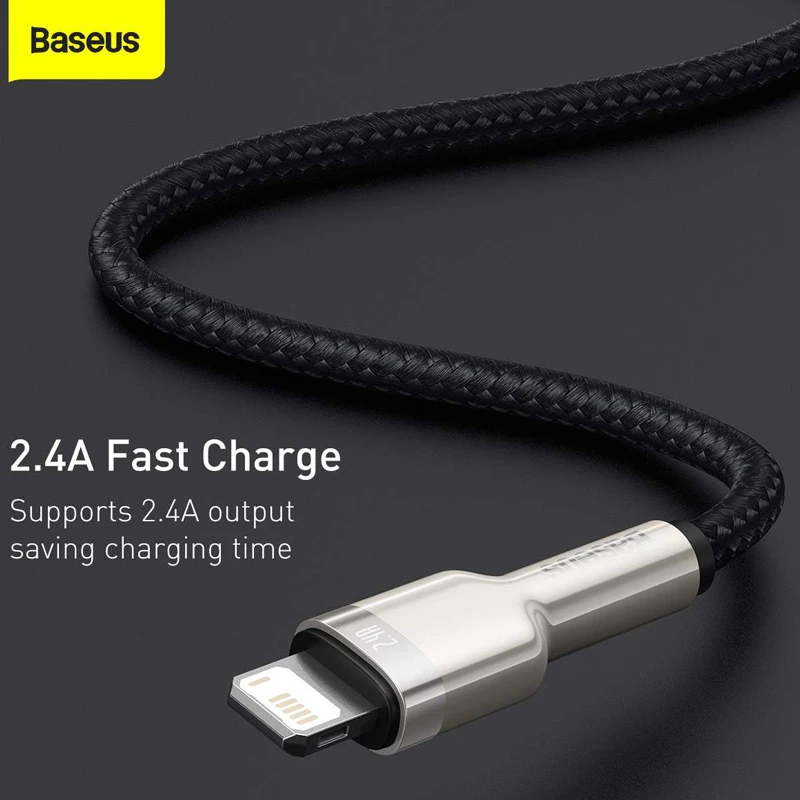 کابل آیفونی Baseus Cafule Series Metal CALJK-B 2.4A 2m